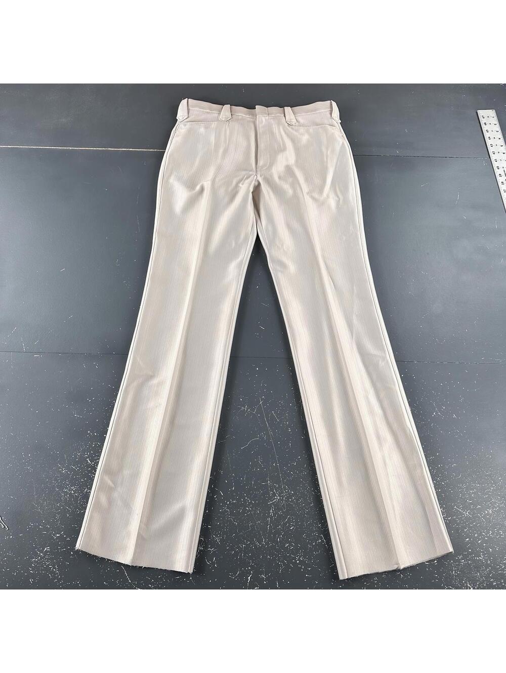 VTG Pagano West Slacks Mens 35 Ivory Swedish Warp Westerner Pant Suit NWT No Hem
